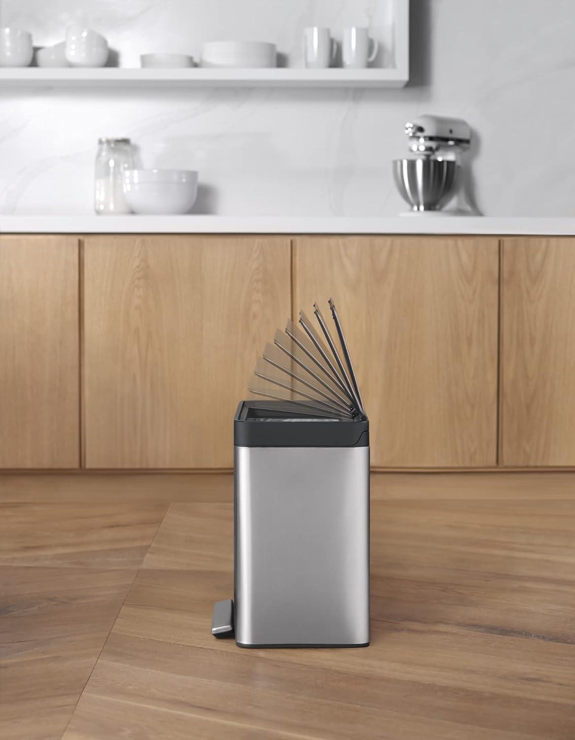 8-Gallon Compact Stainless Steel Step Trash Can