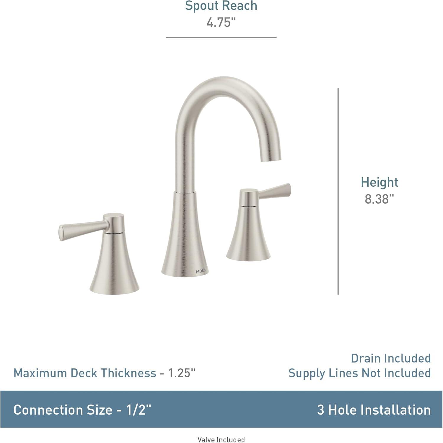 Ronan Spot Resist Brushed Nickel Two-Handle Widespread Bathroom Faucet