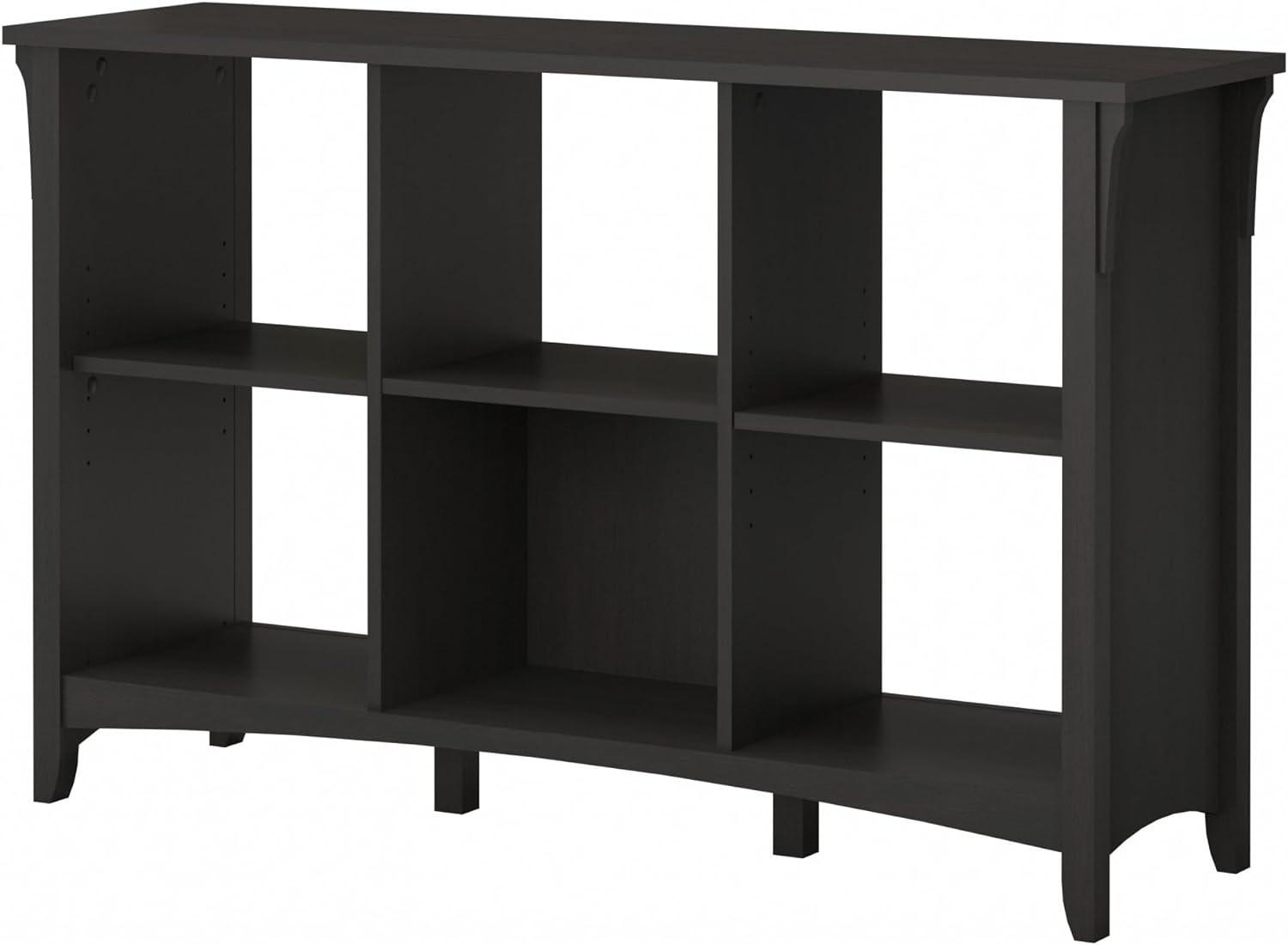 Bush Furniture Salinas 6 Cube Bookcase Organizer, Vintage Black