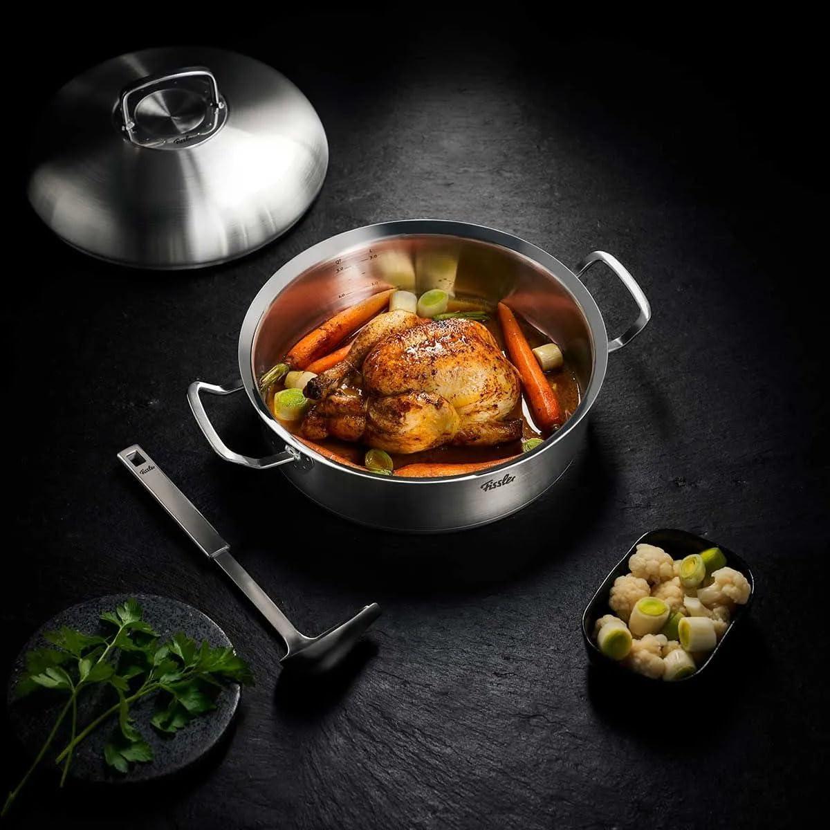 Fissler Original-Profi Collection® Stainless Steel Round Roaster With High Dome Lid, 5.1 Quart