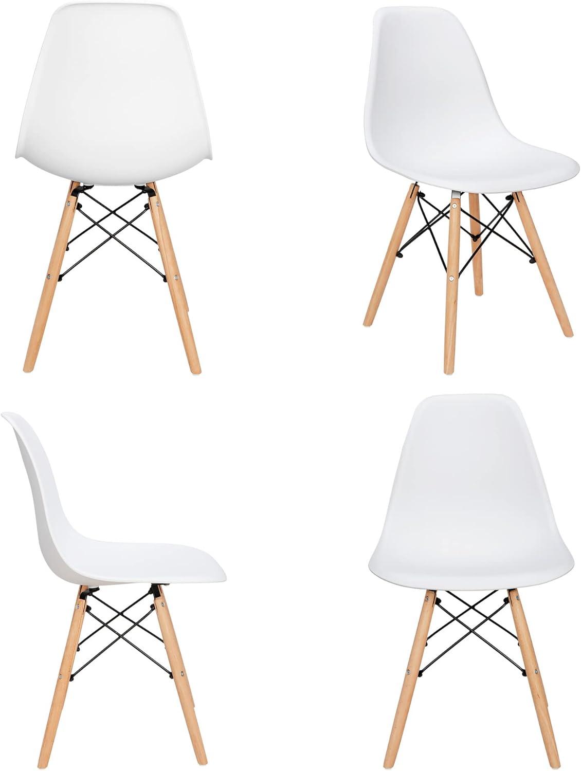 Dining Room Chairs Modern Style, Weight capacity: 211 lbs. Shell, Set of 4, White