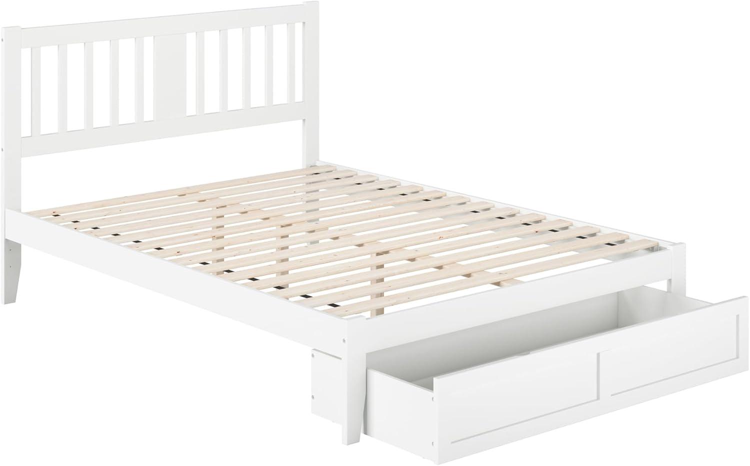 Tahoe Queen Bed with Foot Drawer and USB Turbo Charger in White