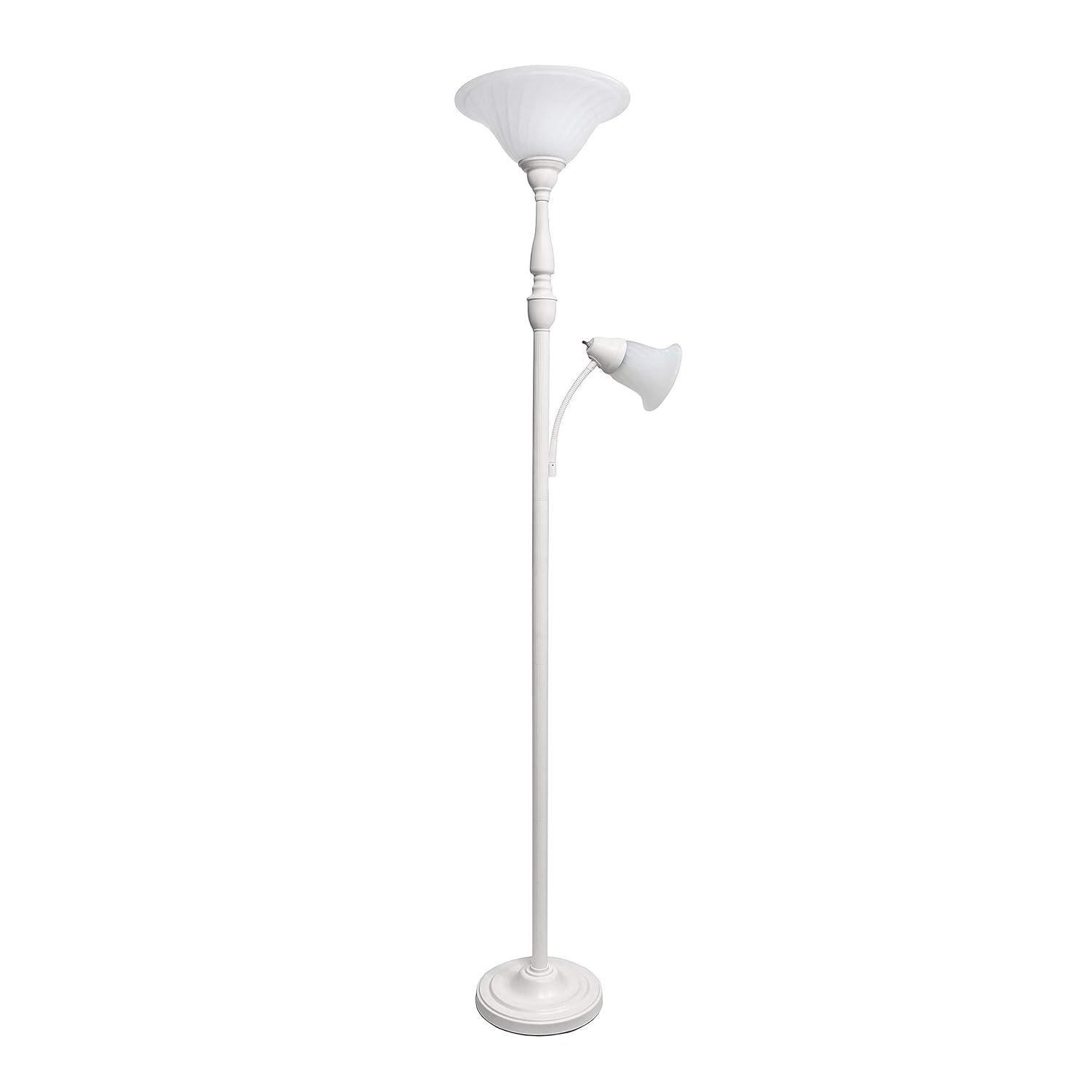71" 2-Light Mother Daughter Floor Lamp Brushed Nickel - Elegant Designs: Adjustable, UL Listed, Metal Body
