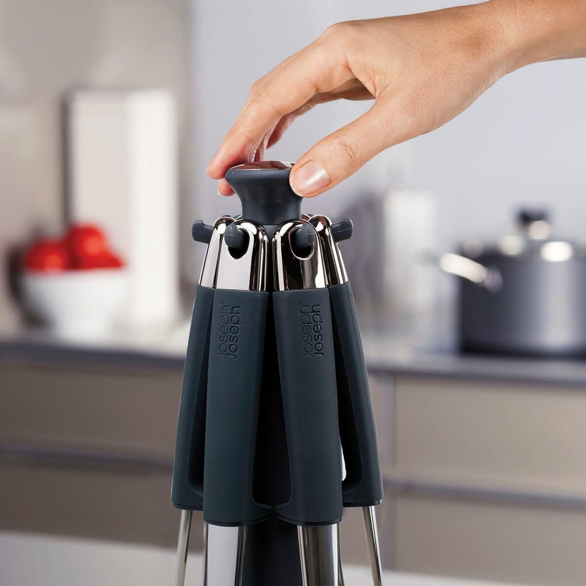 Joseph Joseph 6pc Stainless Steel 100 Collection Rotating Kitchen Utensil Set: Cooking Utensils & Spatula Set, Dishwasher-Safe