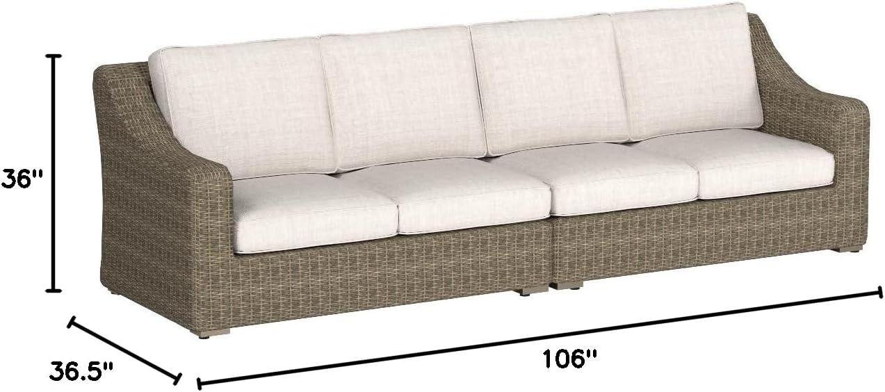 Ashley Furniture Beachcroft 2 Piece Patio Loveseat Set in Beige