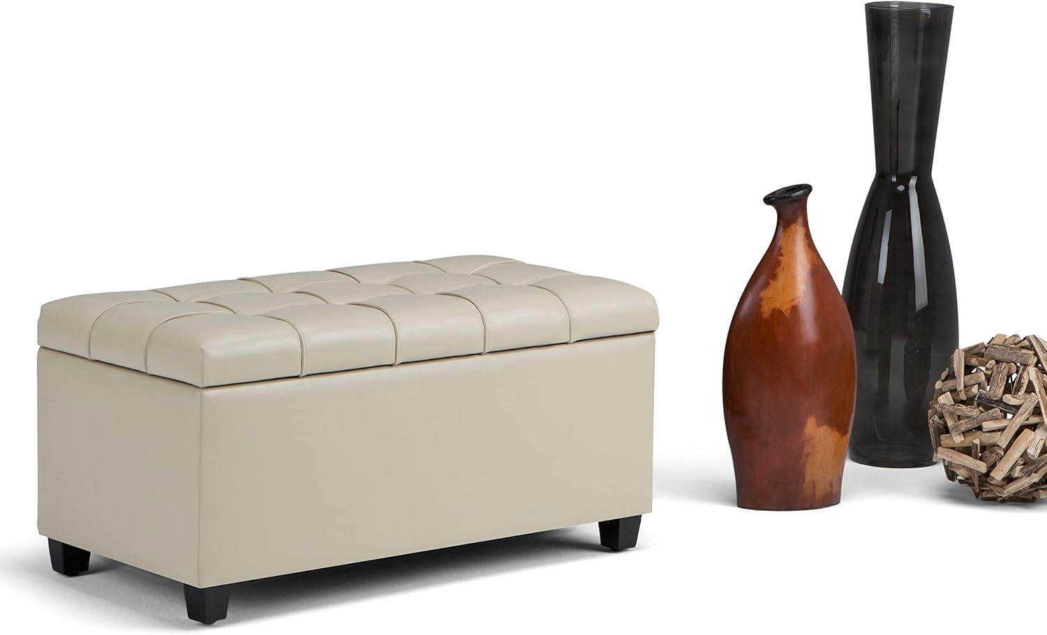 Edwinton Faux Leather Storage Ottoman