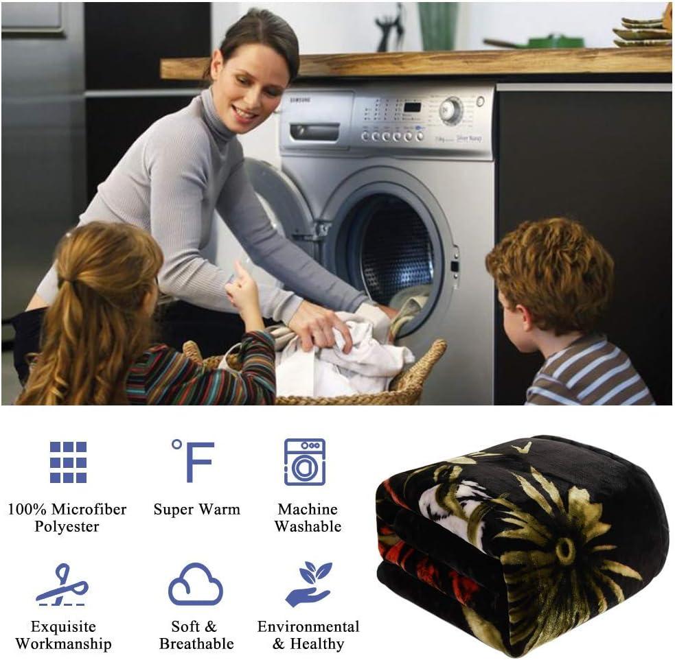 JML Fleece Blanket Heavy, 10 Pounds Plush Soft Thick Raschel Blanket for Winter, Korean Style Velvet Fleece Blanket 85" x 93"- 2 Ply A&B Printed (Tigers)