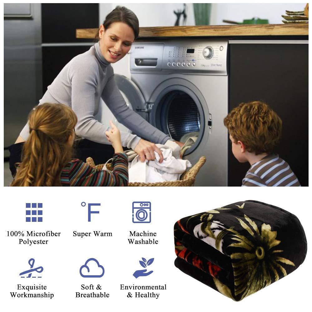 JML Fleece Blanket Heavy, 10 Pounds Plush Soft Thick Raschel Blanket for Winter, Korean Style Velvet Fleece Blanket 85" x 93"- 2 Ply A&B Printed (Tigers)