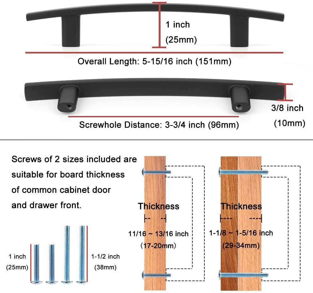 Oil Rubbed Bronze Curved Bar Cabinet Pulls with Mounting Hardware