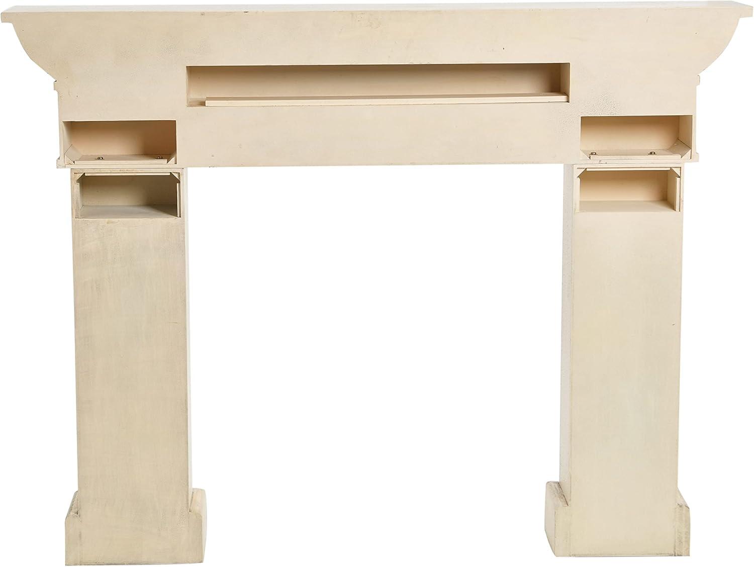Storied Home Monolith Decorative Fireplace Mantel Cream: Fir Wood & MDF, Wall Mount, 49.625"H