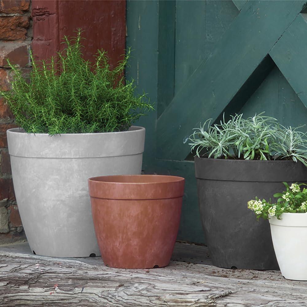 Artstone Dolce 6" Round Indoor Planter with Self-Watering Feature - Rust