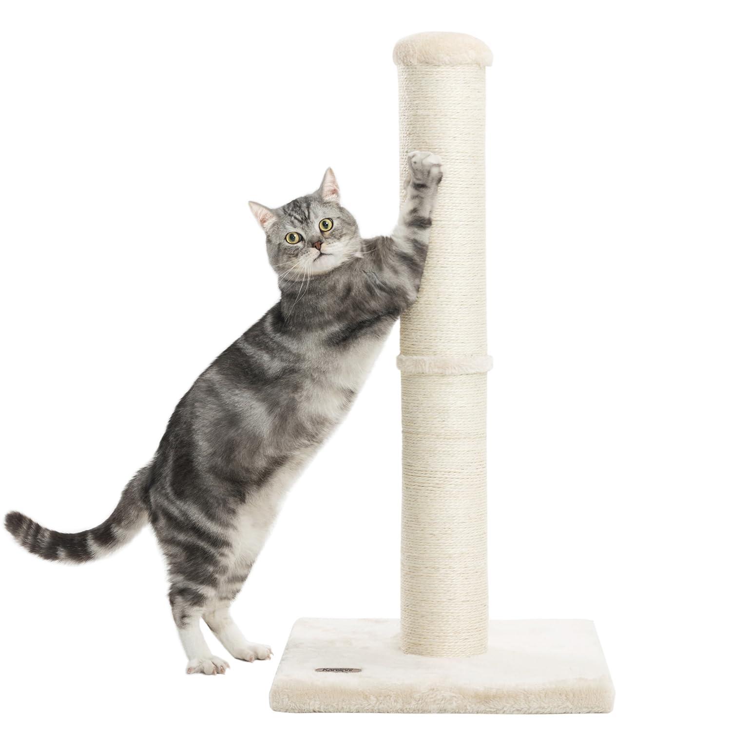 Tucker Murphy Pet™ 34Inch Cat Scratching Post With Natural Sisal Rope 4.3Inch Large Diameter Scratcher Post Tree For Indoor Cats