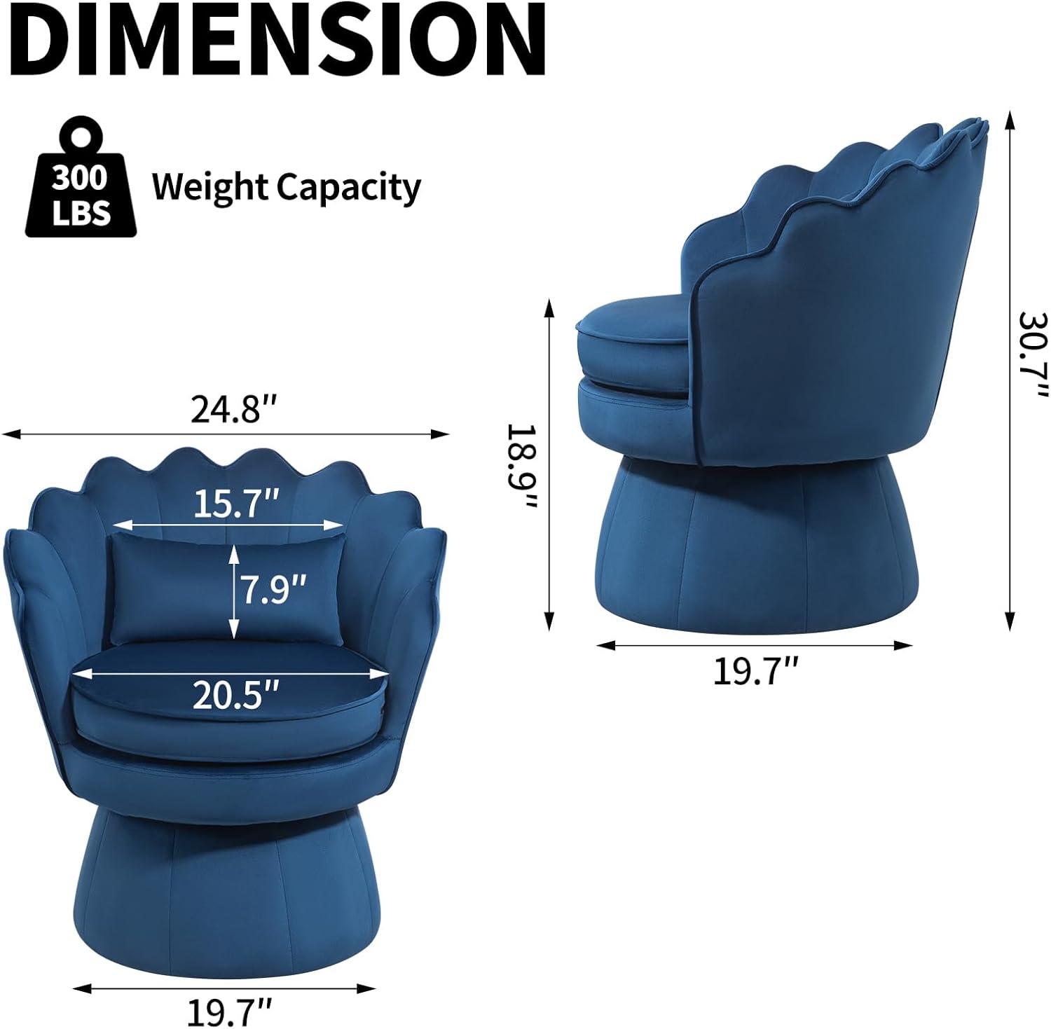 House of Hampton® Upholstered Velvet Swivel Barrel Accent Chair (Set of 2)