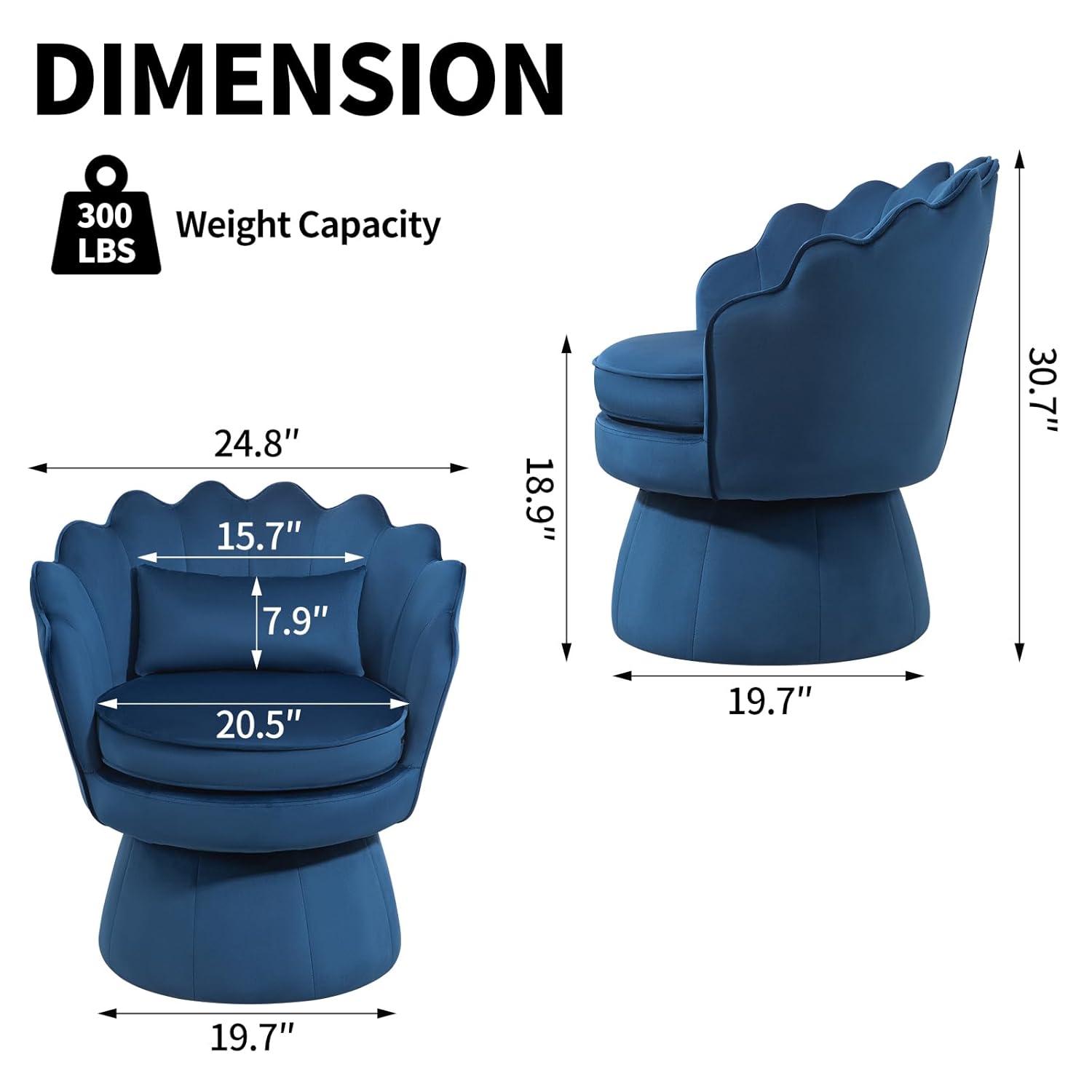 House of Hampton® Upholstered Velvet Swivel Barrel Accent Chair (Set of 2)