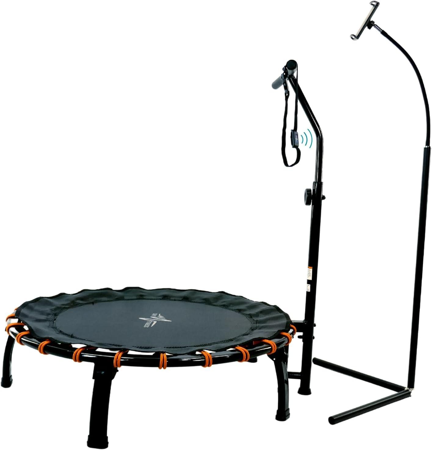 SkyFitness 40in Trampoline with Adjustable Handle and companion app available on Apple products