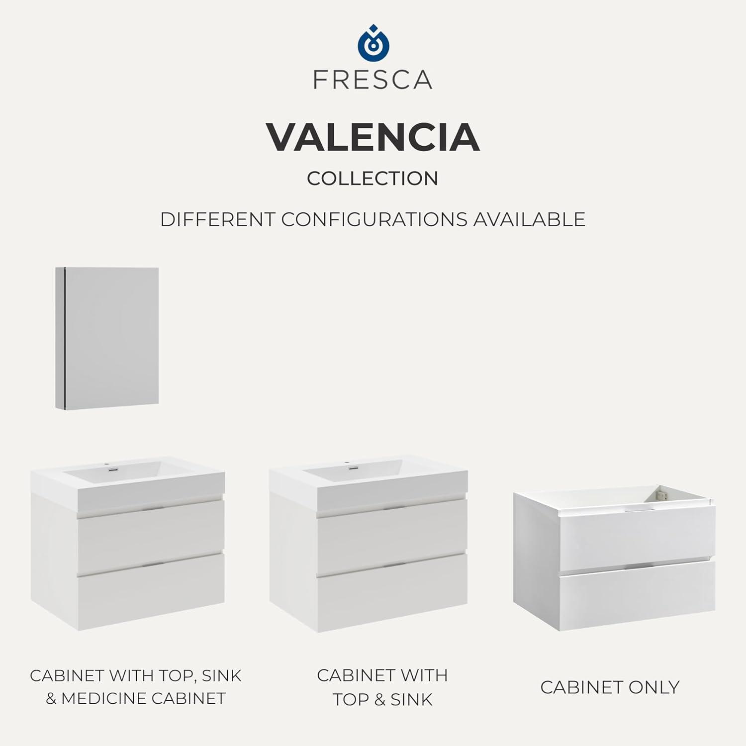 Valencia 48" Wall Mount Single Sink Bathroom Vanity with Top and Sink (Faucet Not Included)