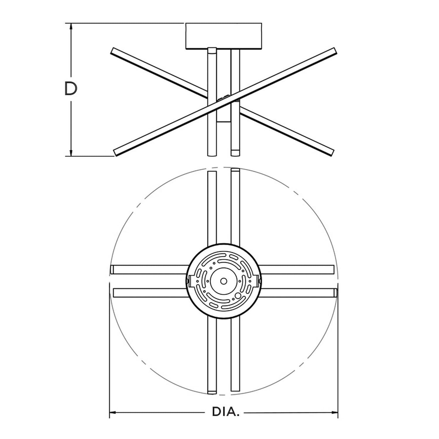 AFX - Jaxx - 4 Light Flushmount-Satin Brass Finish