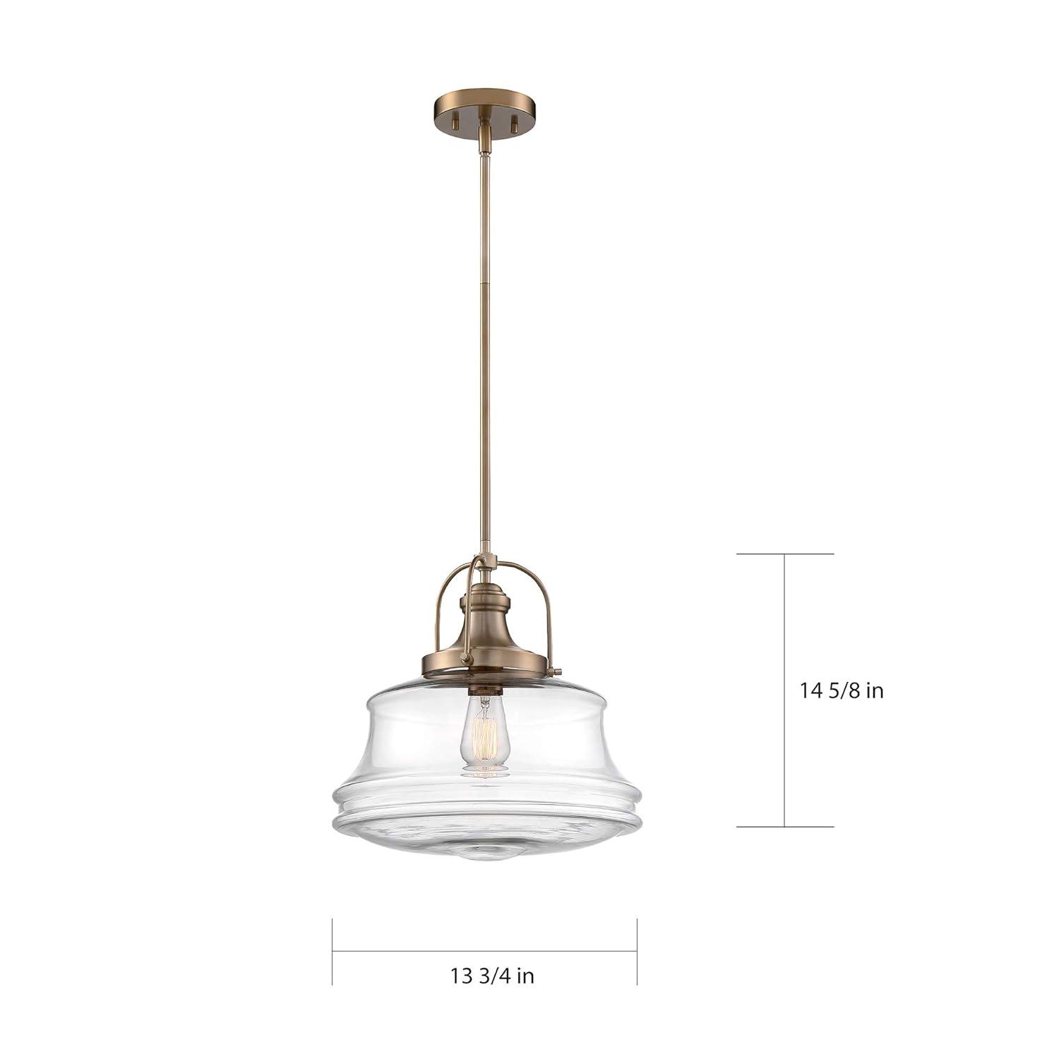 Nuvo 60/6757 Basel 1 Light Pendant Fixture, Burnished Brass Finish