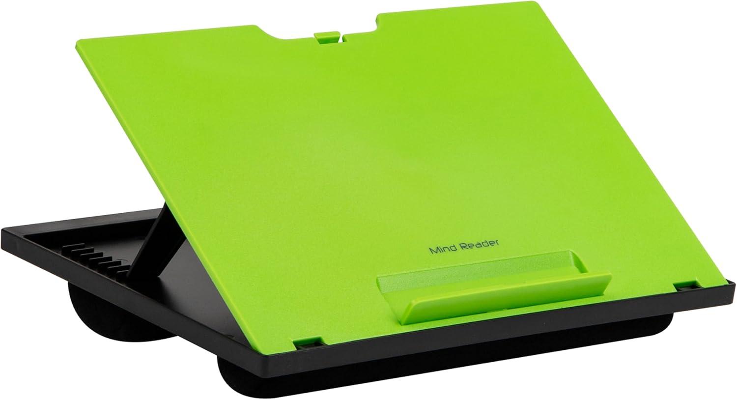 Mind Reader Adjustable 8 Position Lap Top Desk with Cushions, Green