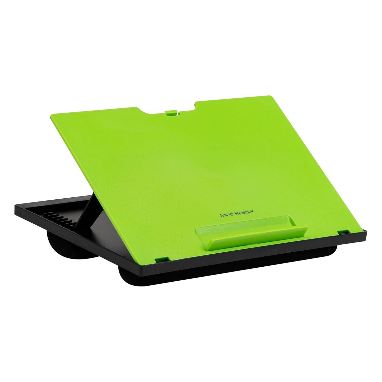 Mind Reader Adjustable 8 Position Lap Top Desk with Cushions, Green
