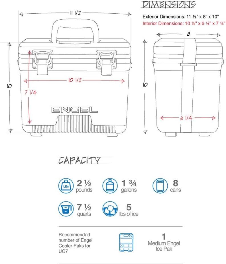 ENGEL 13 Qt Live Bait Cooler with 2-Speed Portable Aerator Pump - White