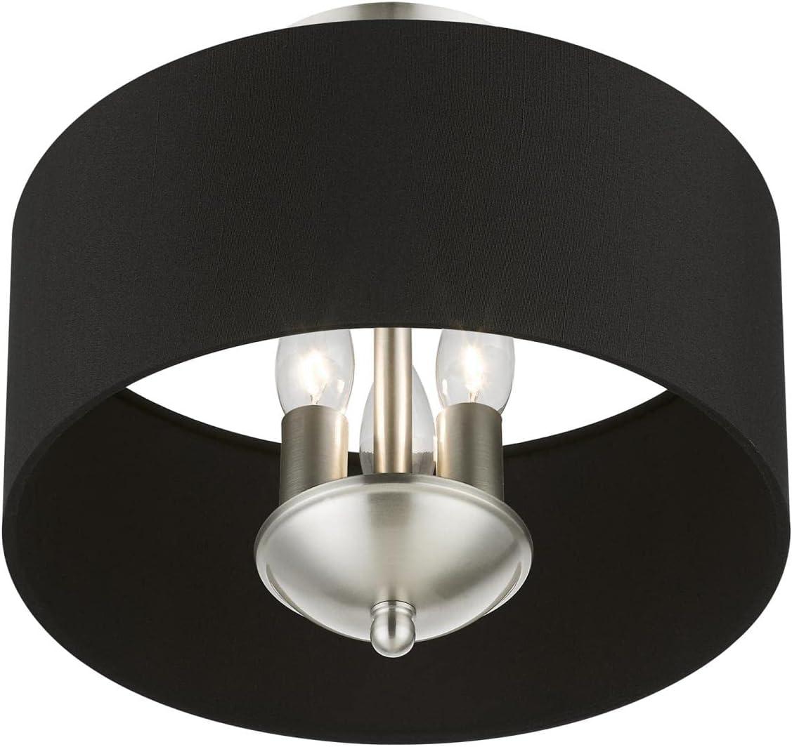 Livex Lighting Huntington 3 - Light Semi-Flush Mount in  Brushed Nickel