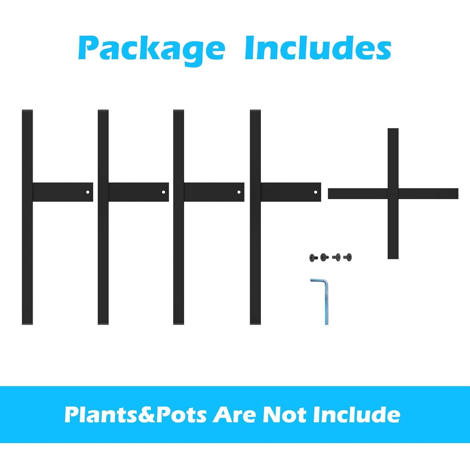 Heavy Plant Stand For 10" 16" Pot Indoor Outdoor Corner Adjustable Metal Duty Large (Black 1 Pack)