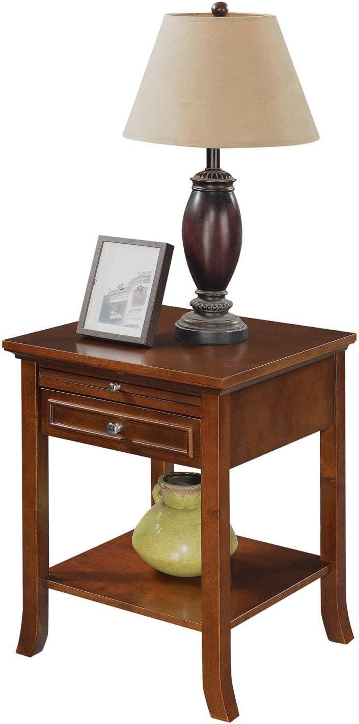 Convenience Concepts American Heritage Logan 1 Drawer End Table with Pull-Out Shelf, Espresso