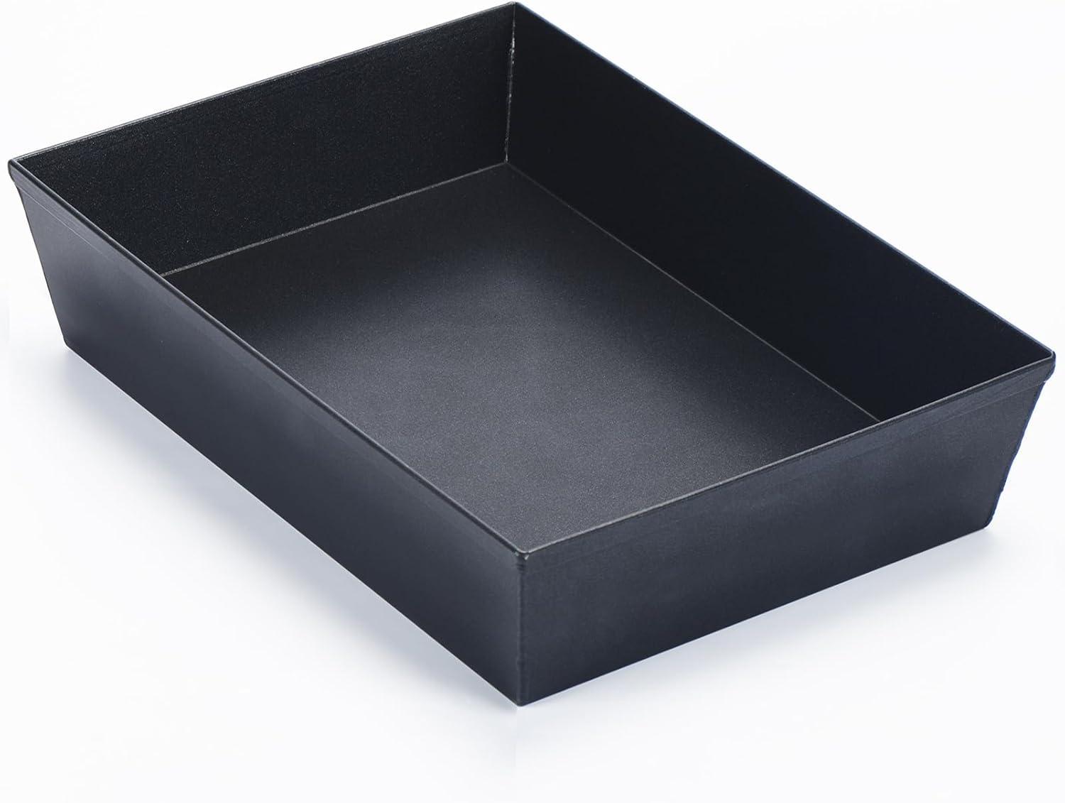 Pre-Seasoned Black Aluminum Rectangular Pizza Pan