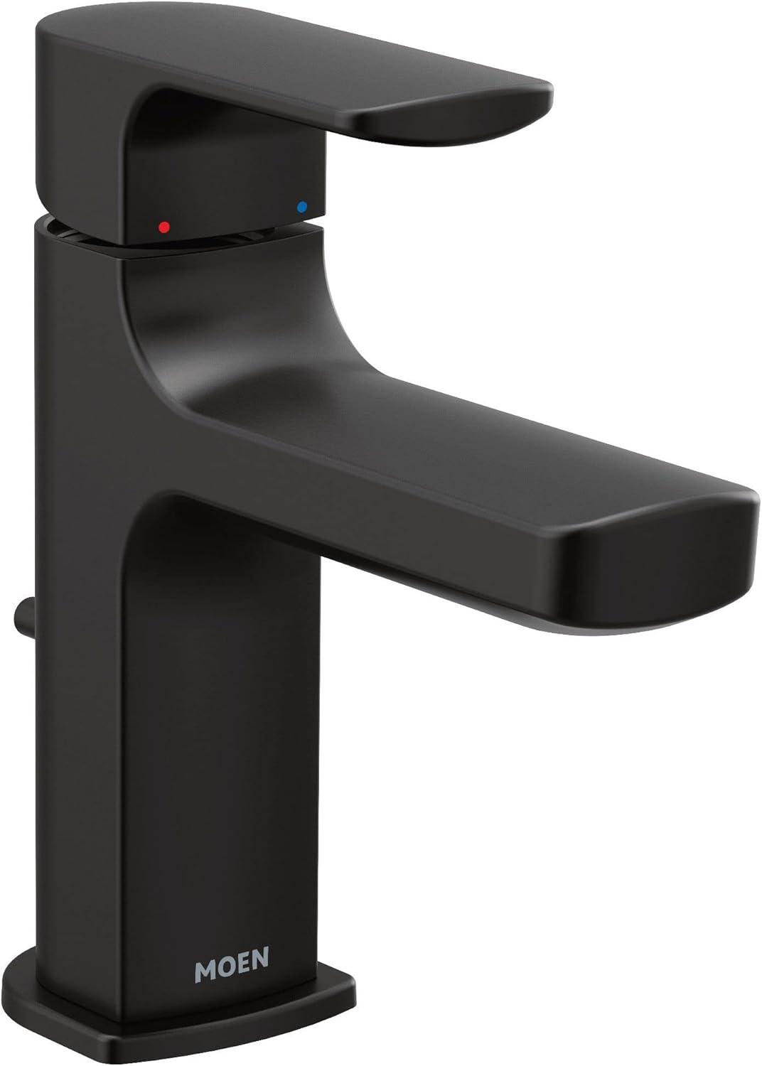 Sleek Matte Black Modern Bathroom Faucet with Chrome Accents