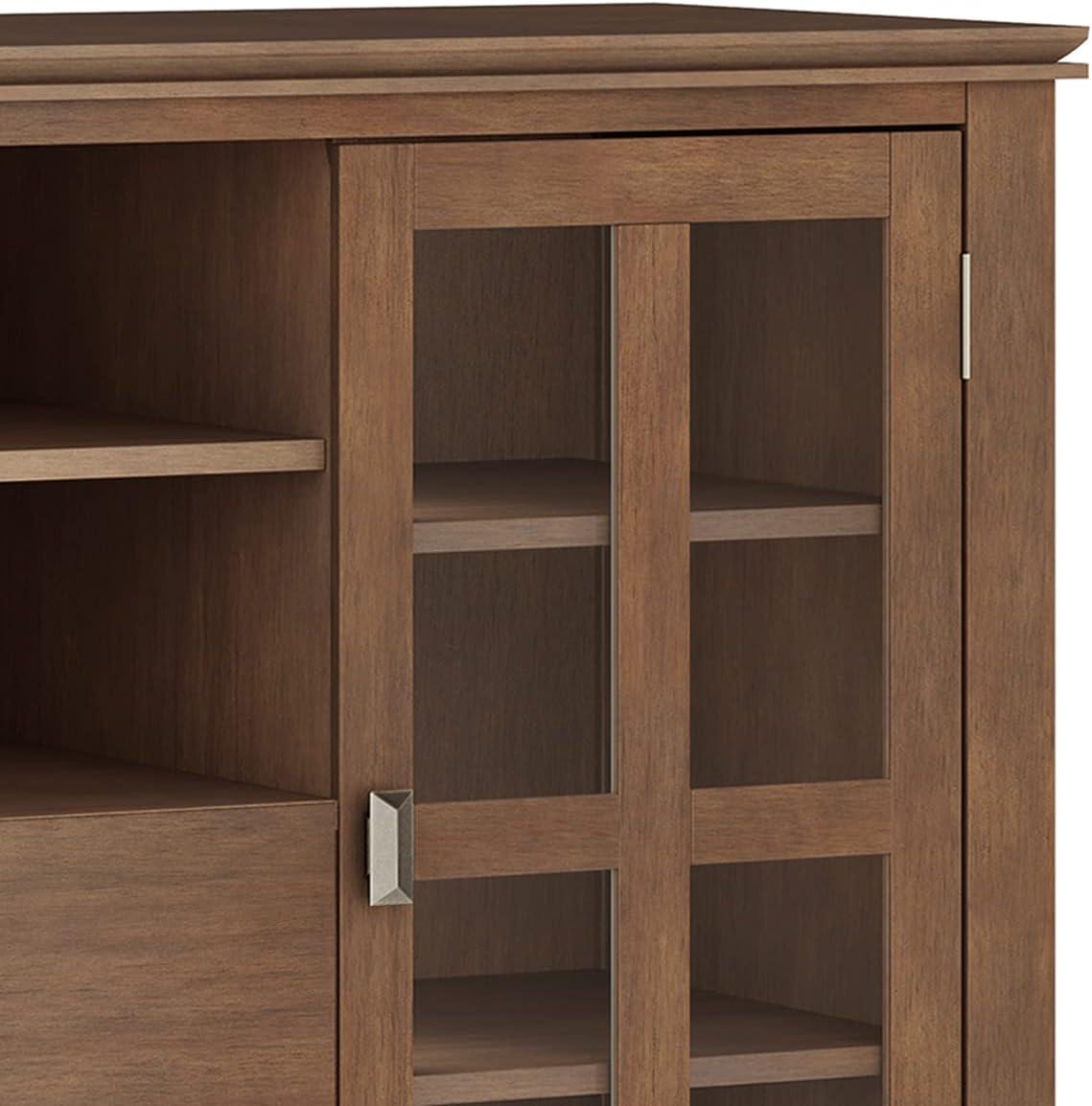 Simpli Home Artisan 53"W Solid Wood Contemporary Tall TV Stand for TVs up to 60" with Adjustable Shelves