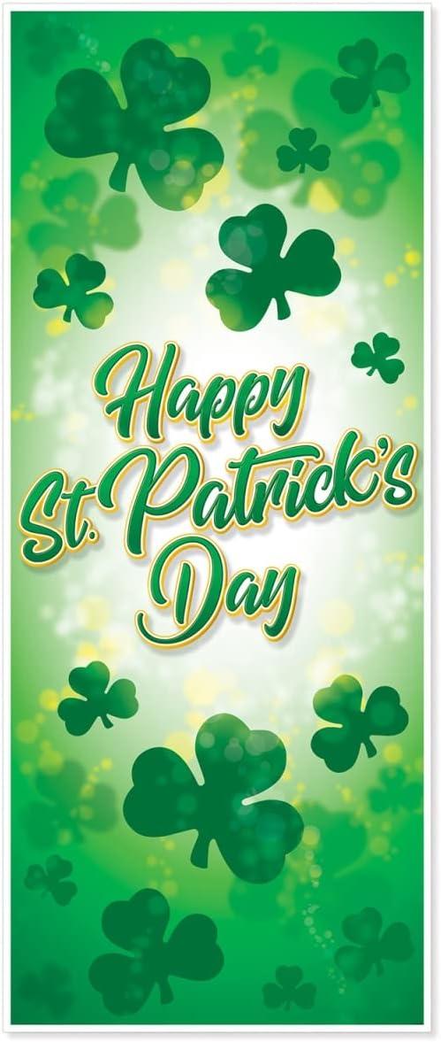 Beistle Happy St Patrick's Day Door Cover, 6' x 30", (2/Pkg) Multicolored