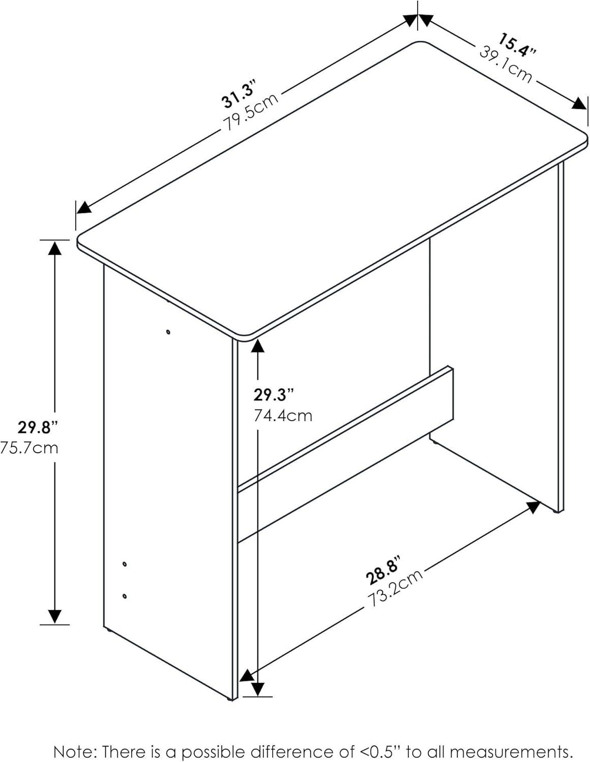 Espresso Wood Rectangular Study Table with Safe Round Edges