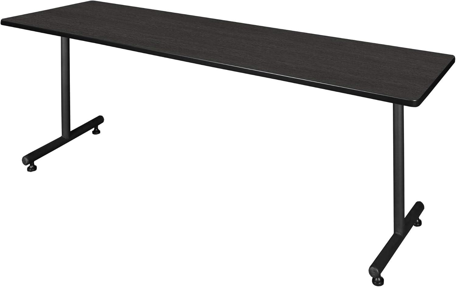 Ash Grey 84" Rectangular Training Dining Table with Black T-Base