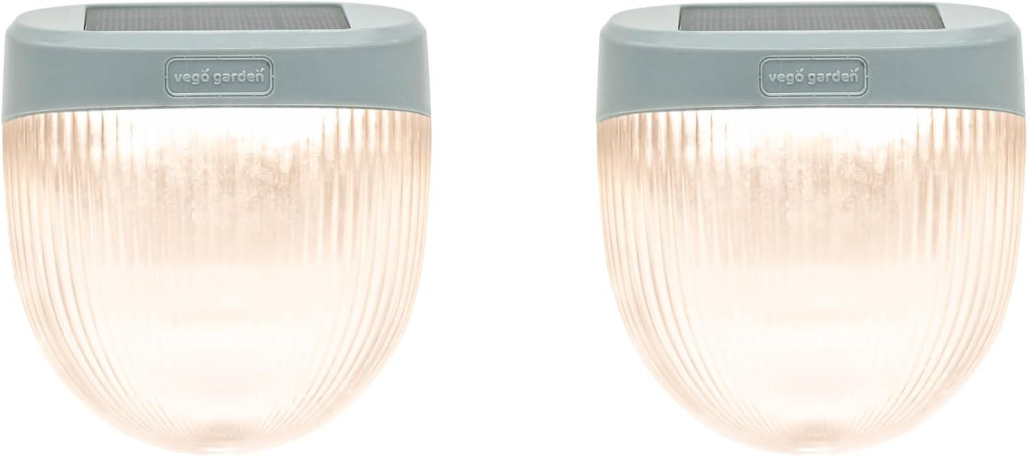Vego Garden Add ons Dappled-Pebble Gray Outdoor Waterproof Solar Powered Integrated LED Deck Light Pack (Set of 4)