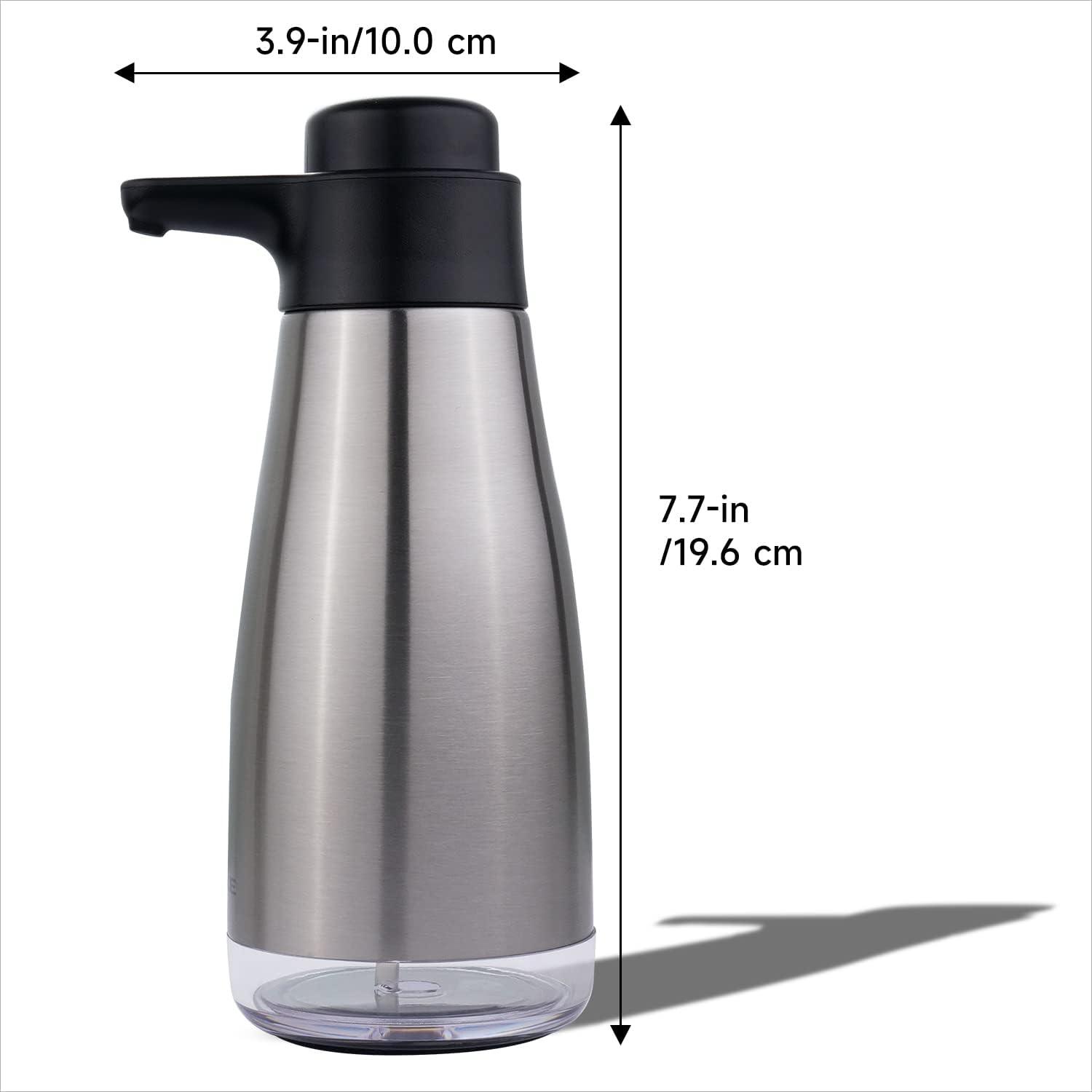 Stainless Steel and Black Liquid Soap Dispenser, 15 fl. oz