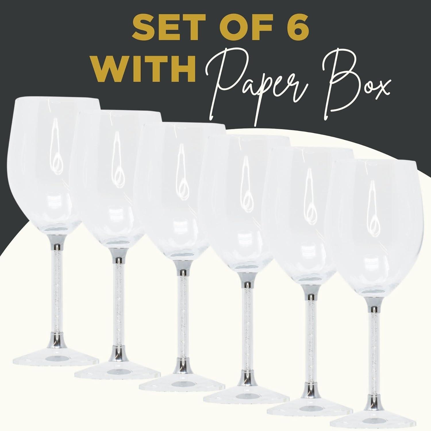 Sparkles Home Vetrina Stem Wine Glass Set