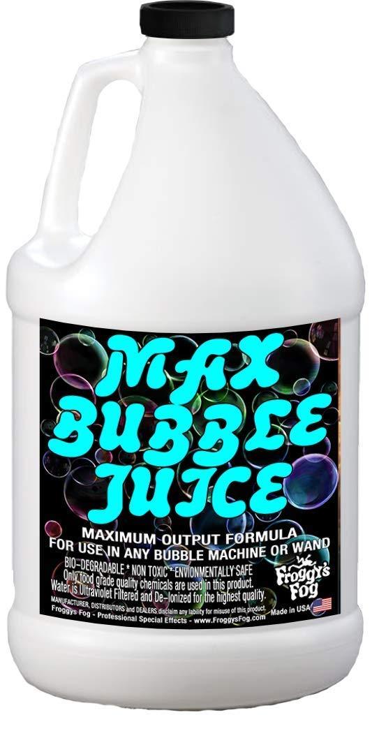 Froggy's Fog MAX Bubble Juice, Strong, Long-Lasting Bubble Solution Creates 10x Bubbles for Bubble Machines, Bubblers, and Bubble Wands, 1 Gallon