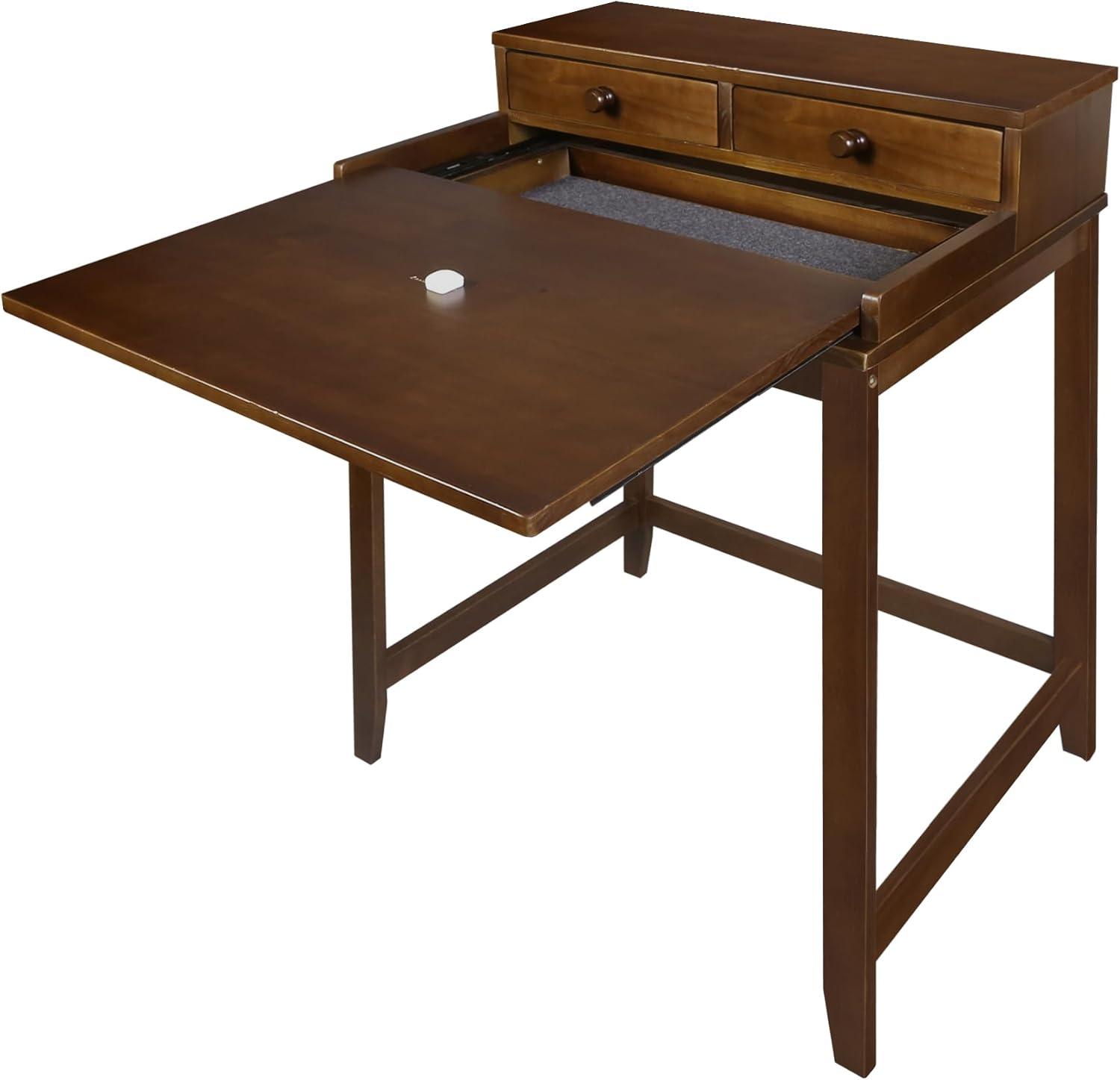 Solid Wood Home Office Computer Desk with Hutch, Pull-out tray