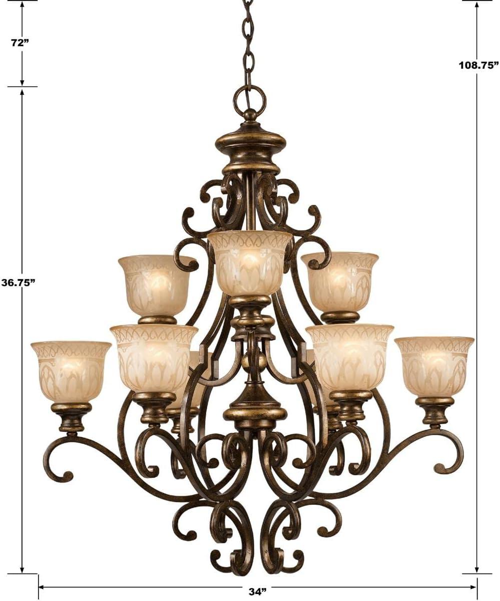 Crystorama Norwalk 9 Light Bronze Umber Chandelier