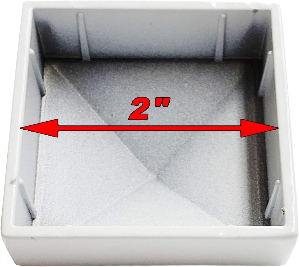 2" x 2" Aluminium Pyramid Post Cap for Metal Posts - Pressure Fit - White