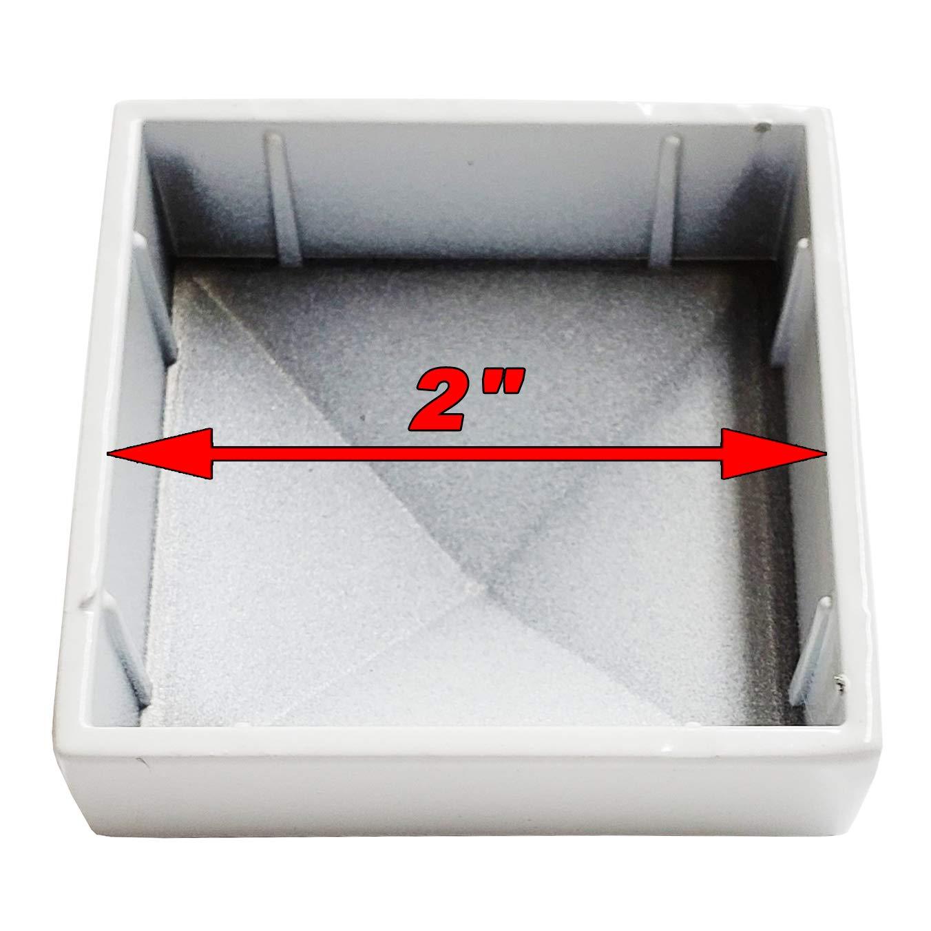 2" x 2" Aluminium Pyramid Post Cap for Metal Posts - Pressure Fit - White