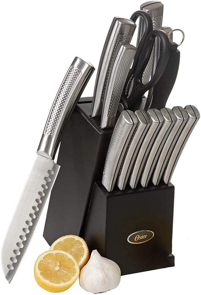 Oster Oster Wellisford Stainless Steel Kitchen Knife Cutlery Set With Block, 14 Piece