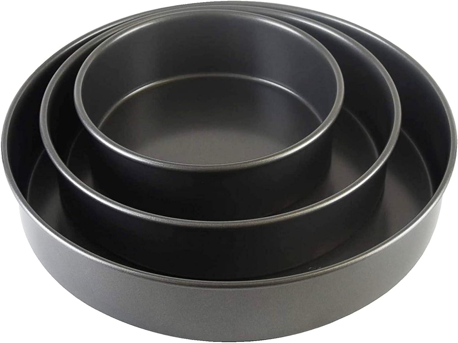 Non-Stick Carbon Steel Round Cake Pan Set, 3-Piece