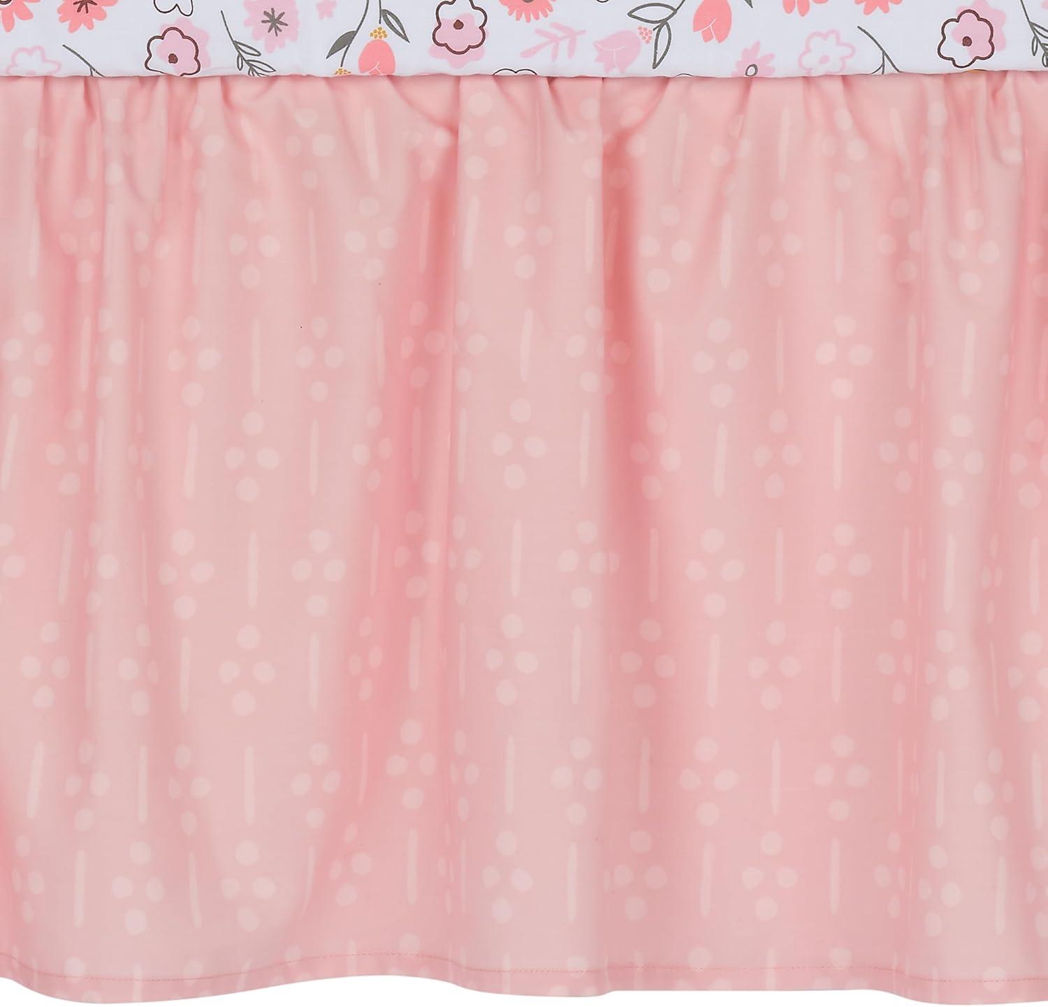 Lambs & Ivy Little Garden 3-Piece Embroidered Floral Baby Crib Bedding Set