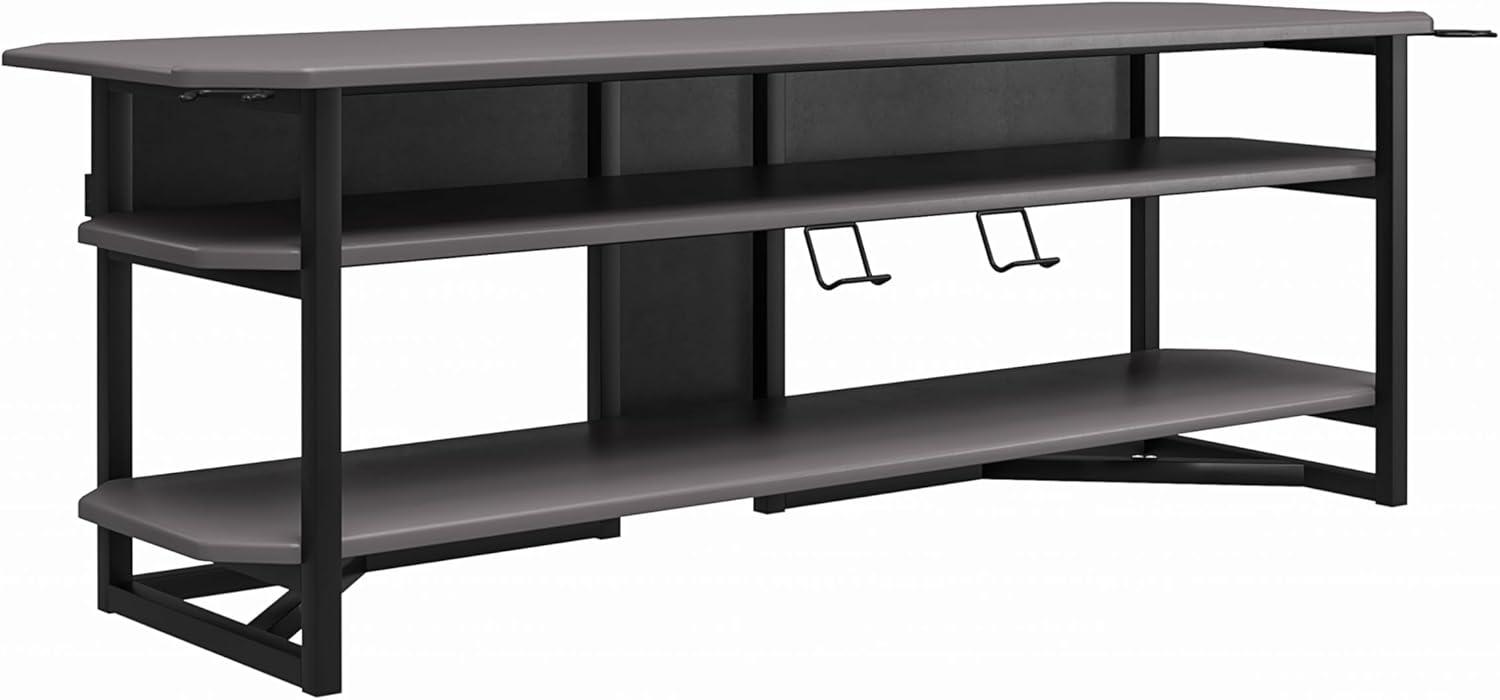 NTense Quest 65" Matte Black Gaming TV Stand with Controller Hooks