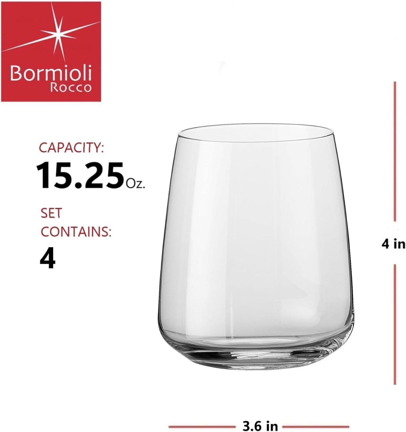 Bormioli Rocco Planeo Stemless Wine Glass - Set of 4