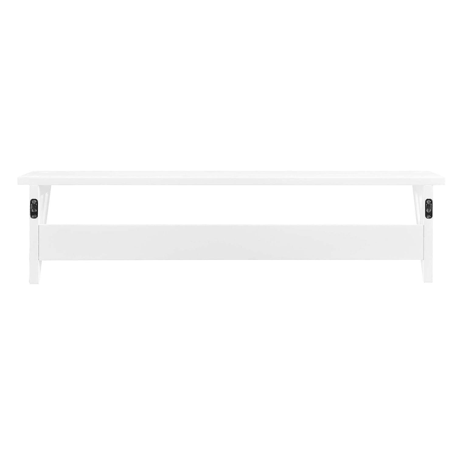 Alaterre Furniture Coventry 36 in. Wall Mounted Coat Hooks With Storage Shelf, Easy Assembly, Traditional Modern Décor, White