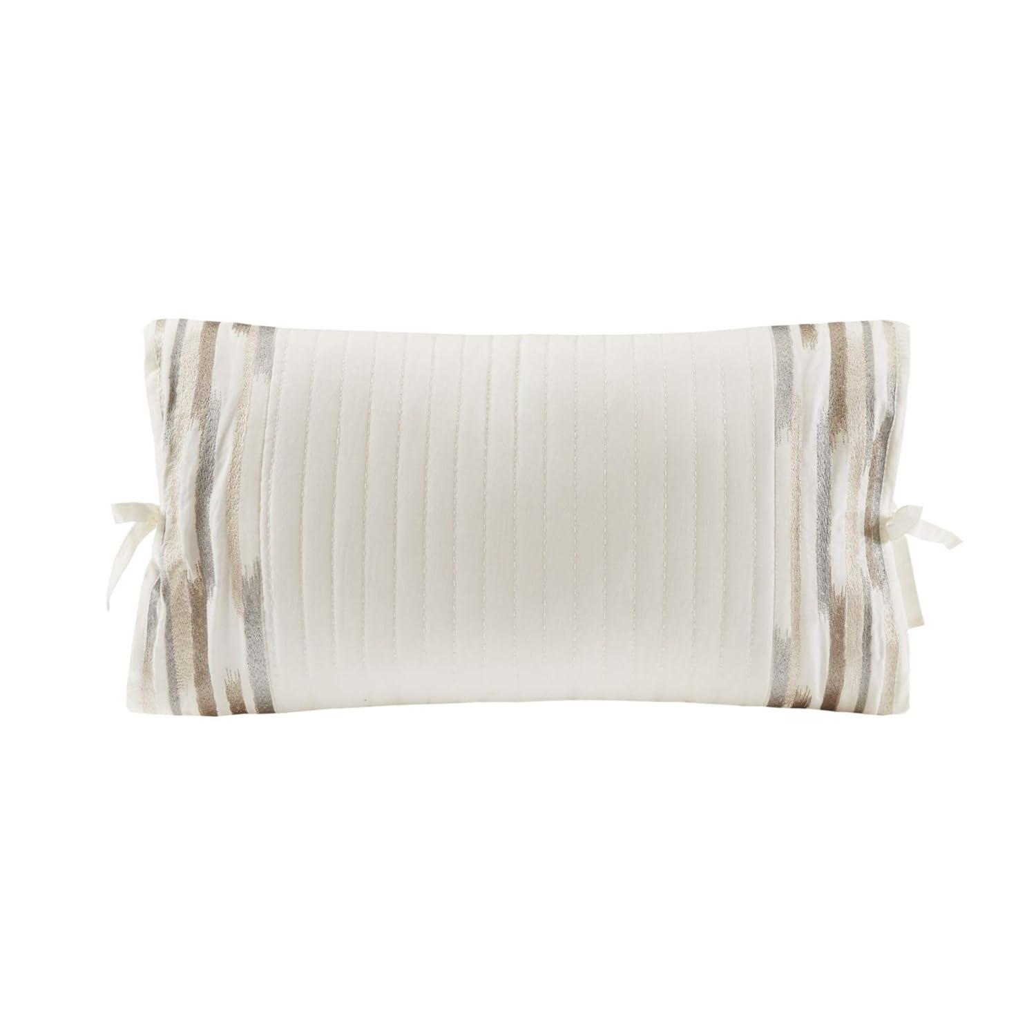 N Natori Hanae Embroidered Cotton Oblong Decorative Pillow