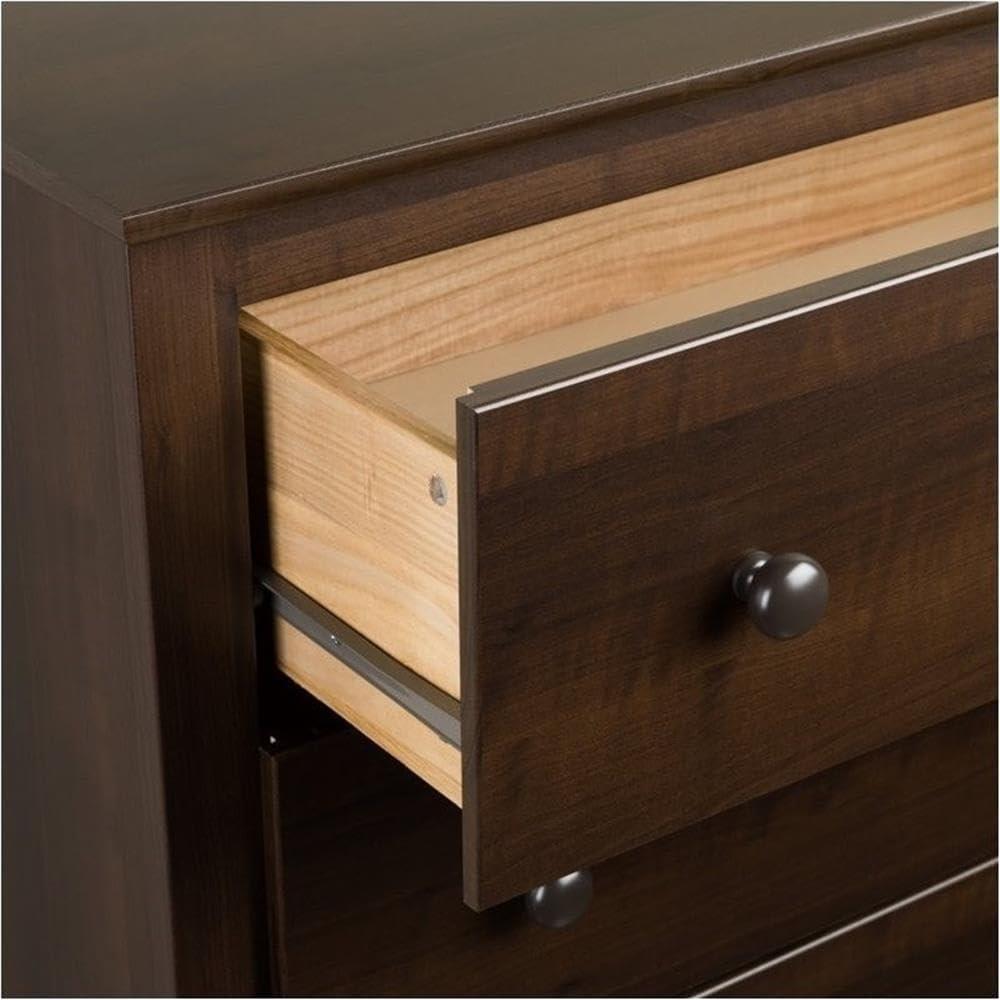 Pemberly Row Traditional 5 Drawer Wood Bedroom Chest in Espresso